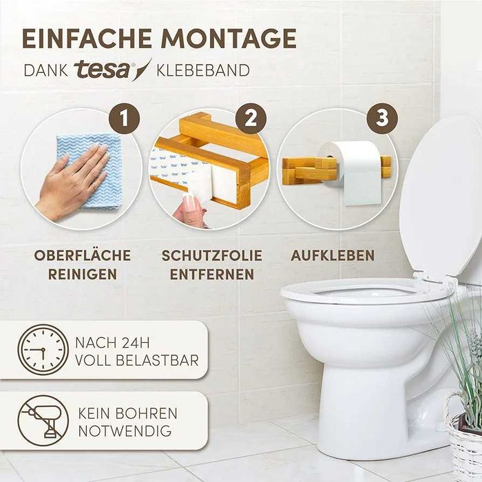 Дървена поставка за тоалетна ролка wooq Fritz