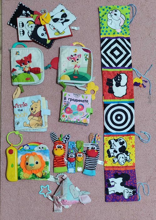 Играчки, дрънкалки, гризалки, шумящи, със звук, плюшени