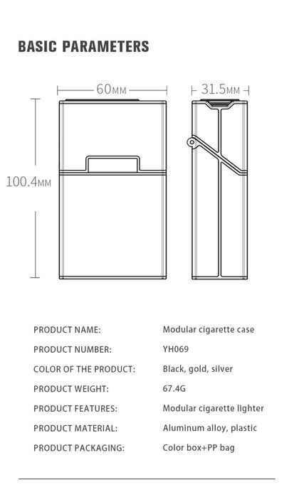 Портсигар с USB зажигалкой FOCUS