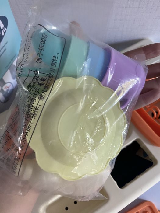 Детска мивка с течаща вода и двойно дъно в син цвят