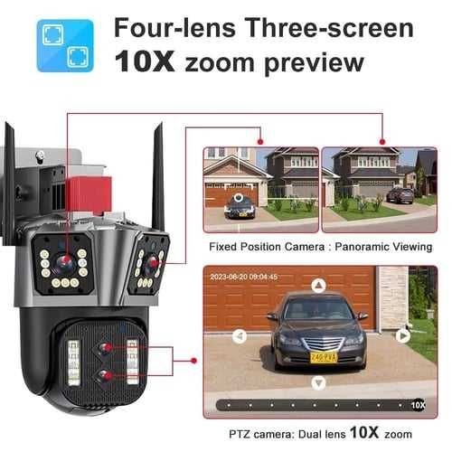 Wifi камера PTZ 10X Zoom Двустороння аудиосвязь smart camer, kamera