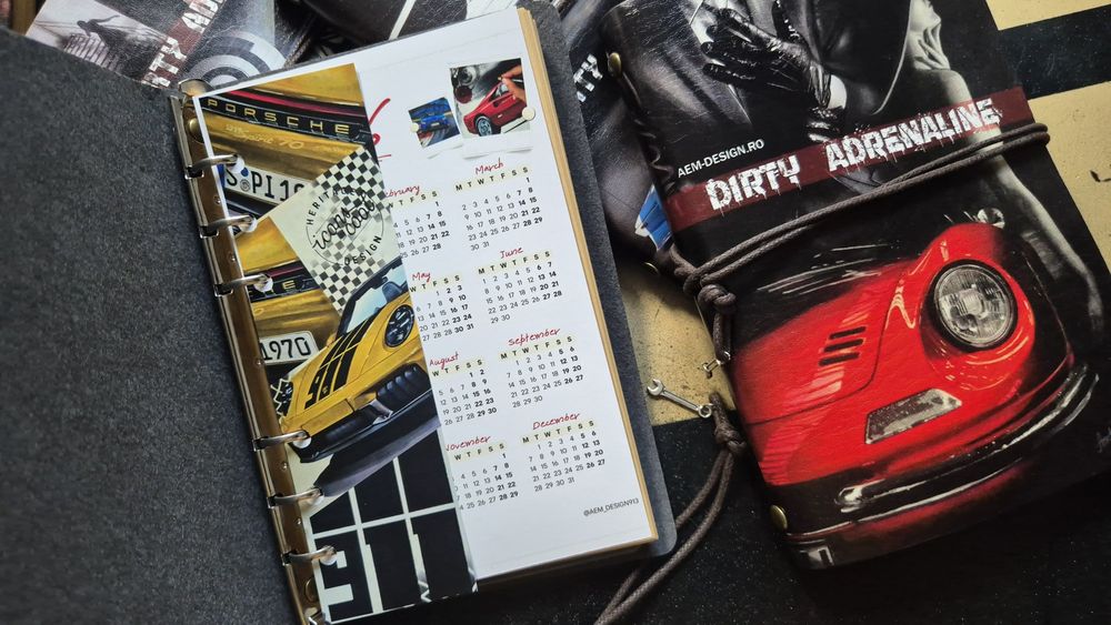 Agenda A6 piele Porsche 911 Spirit 70 personalizata
