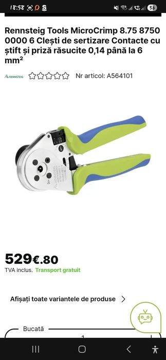 Clește pentru Sertizare Contacte Rennsteig Tools MicroCrimp