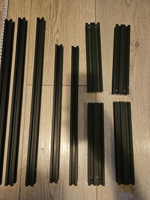 Set profile aluminiu negre 20x40 / 20x20 – diverse lungimi