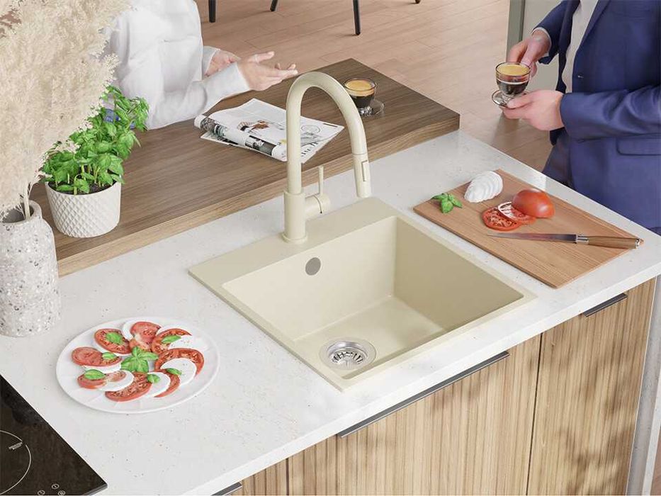 Кухненска Мивка от гранит модел РИГА XXL 430 x 500 mm - Бежава
