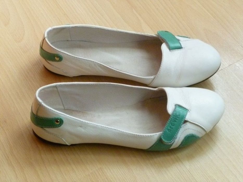 Естествена кожа - балерини, спортни обувки, по модел на Пума