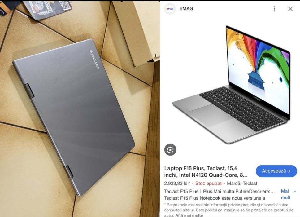 Laptop Teclast Notebook F15 Plus / 8 GB Ram / Stare Nouă ! Variante !