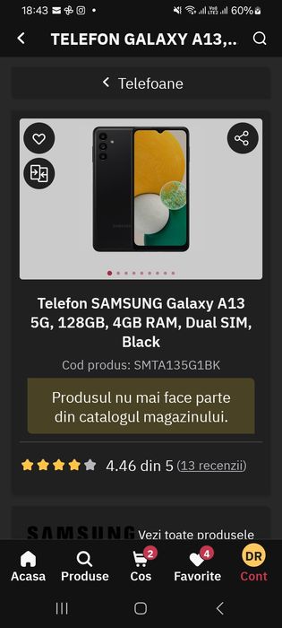 Samsung Galaxy A13 5G 128GB Dual SIM Negru