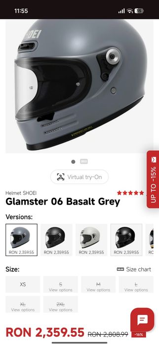 Vand Cască Moto Integrală SHOEI GLAMSTER 06 · Gri