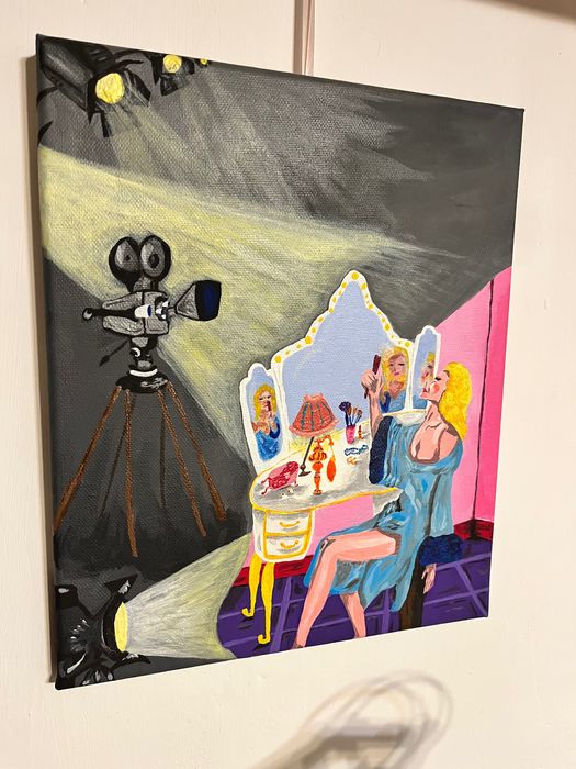 Pictura pe panza - Actrita la masa de toaleta