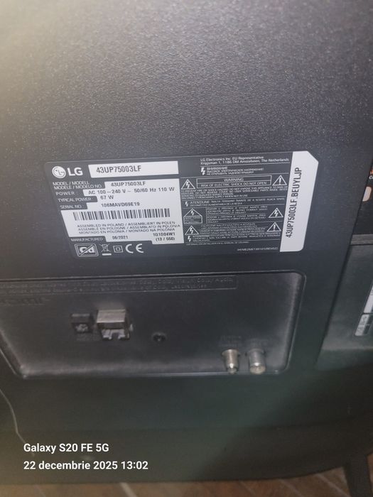 Televizor LG 43UP75003LF, 108 cm, Smart, 4K Ultra HD, LED Ecran Spart