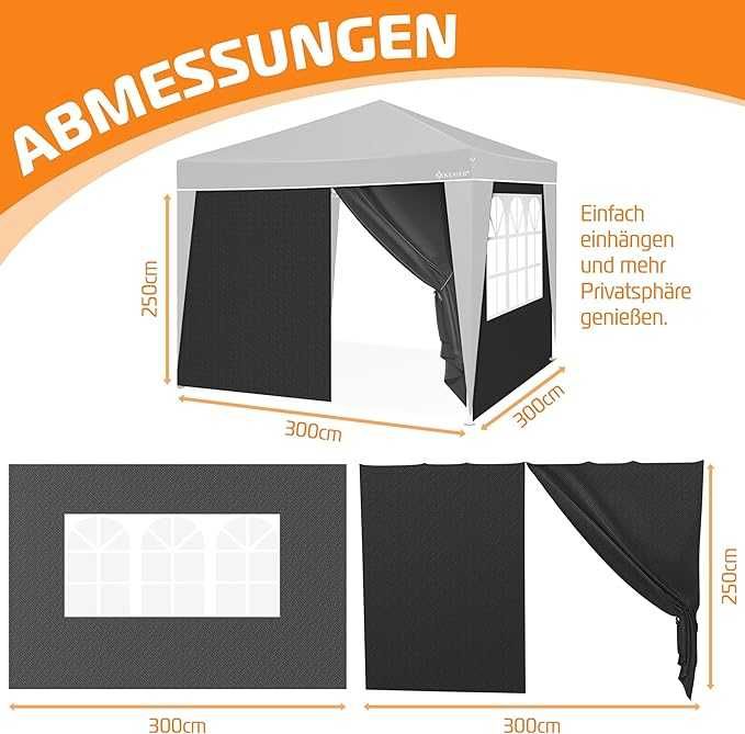 KESSER® 2X странична стена за павилион 3x3м