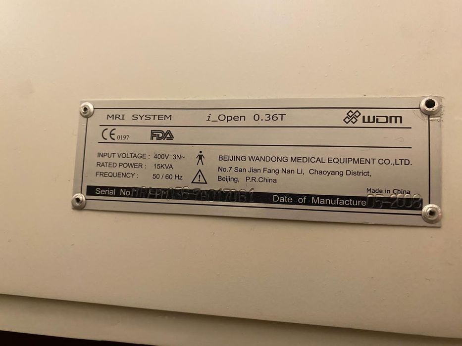 Wandong Open MRI 0.36Tesla (МРТ 0.36T) 2008 Год