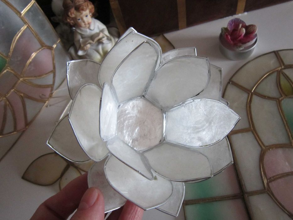 Craciun cadou rar Tiffany style Mother of Pearl sidef Germania 1980