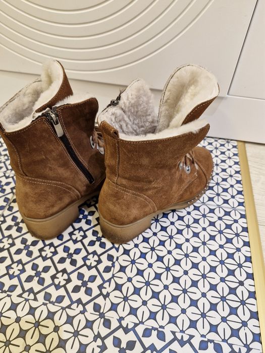 Зимние ботинки замша