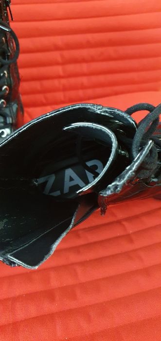Bocanci chunky Zara Trafaluc croc skin 37