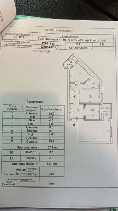 Apartament cu 3 camere persoana fizica