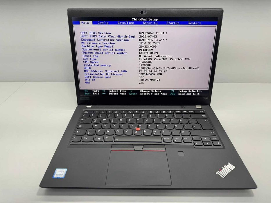 Laptop SH Lenovo Thinkpad T490 i5-8265U 12gb RAM NVME 256gb bat noua