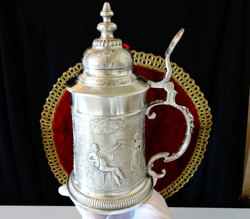 Халба от калай Lindenwirtin,семейство,калаена сватба.