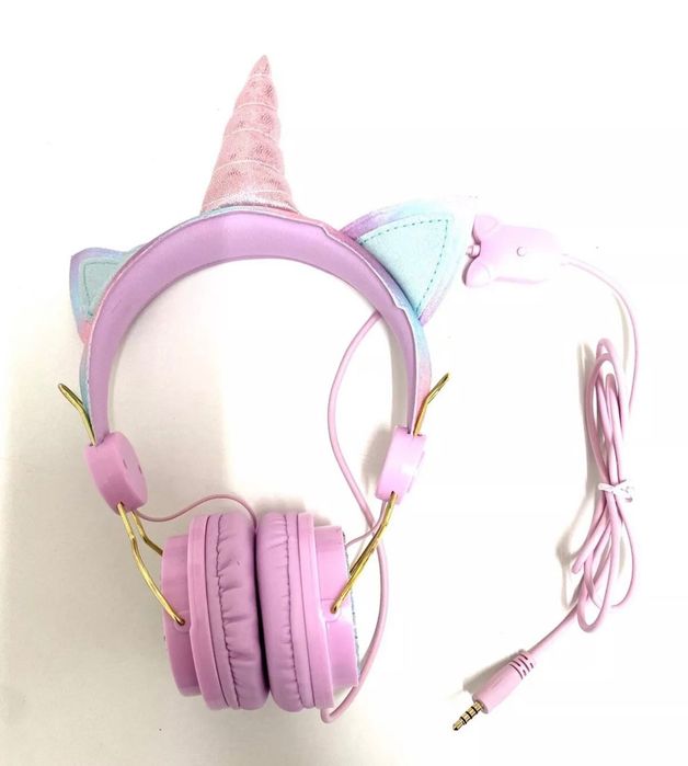 Детски Музикални Слушалки Дизайн с Камъчета и Еднорог