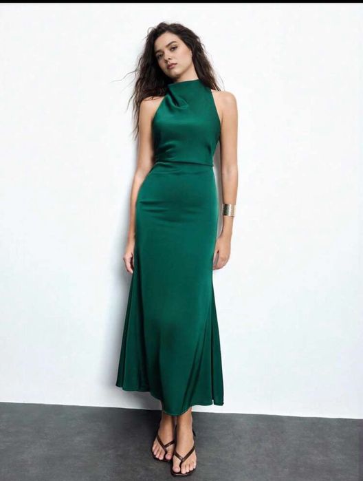 Дълга сатенена рокля Maija