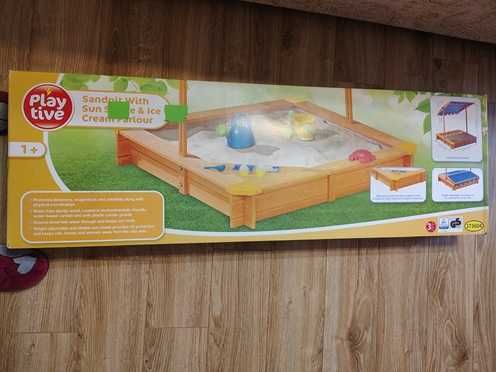 Детски пясъчник с капак и кът за сладолед