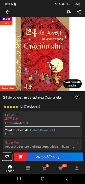 24 de povesti in asteptarea Craciunului Cadou copii Craciun carte noua