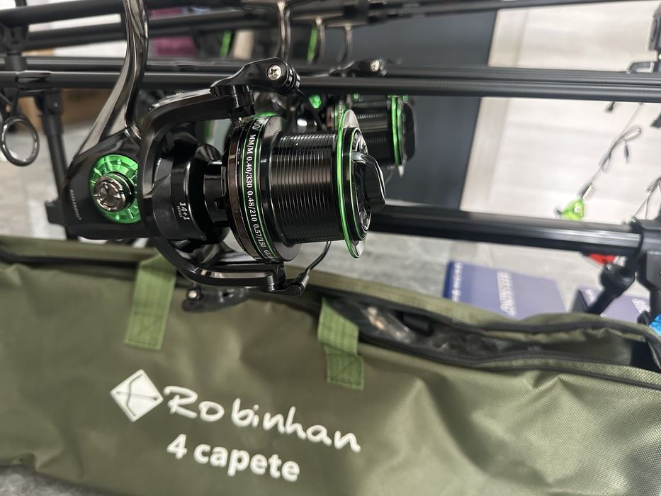 Set pescuit crap complet – FL 3.90m + Reelsking TM10000 (14 rulm) + Rod Pod Robinkan – noi
