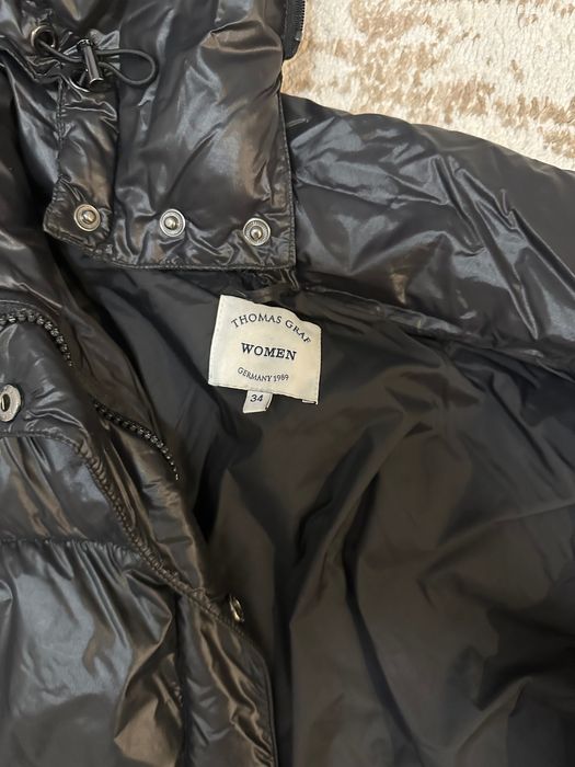 Куртка длинная, черная, С-М