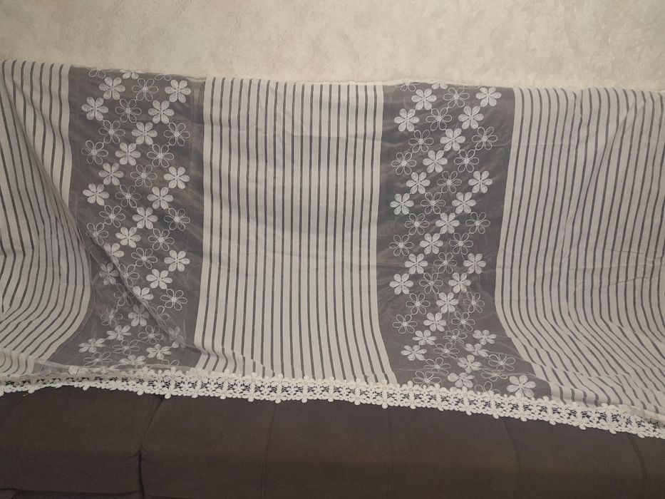 Тюль белая на кухню