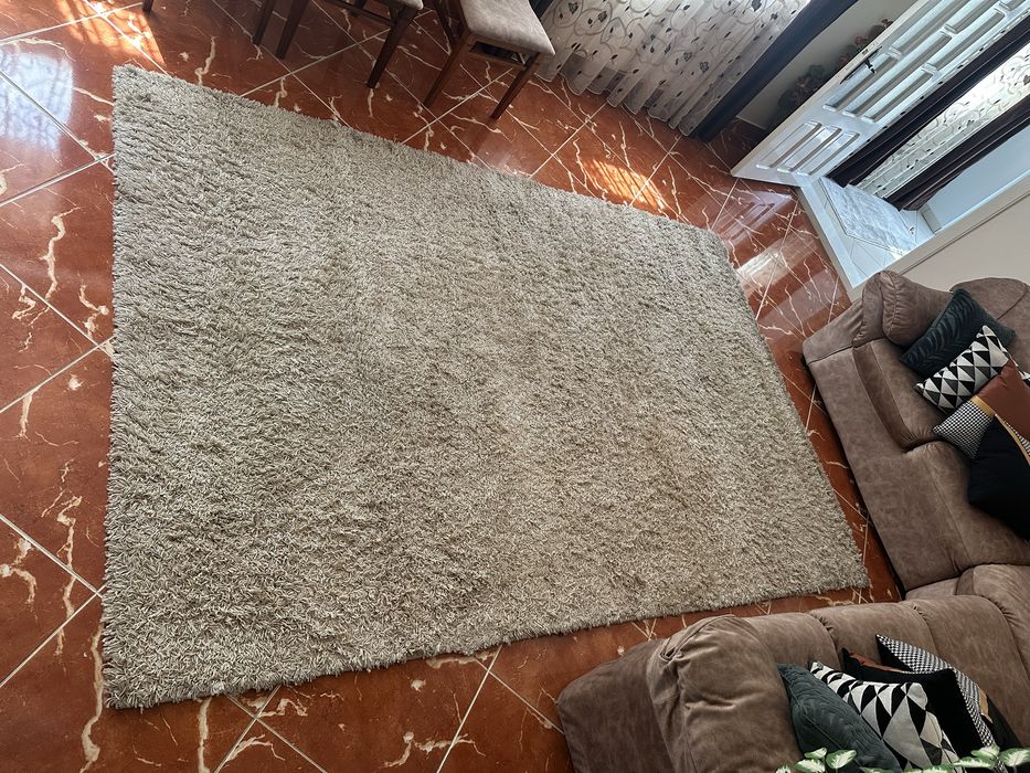 Covor 2buc 200x300 si 100x200 cm premium Covoare cu fir lung Bej Crem