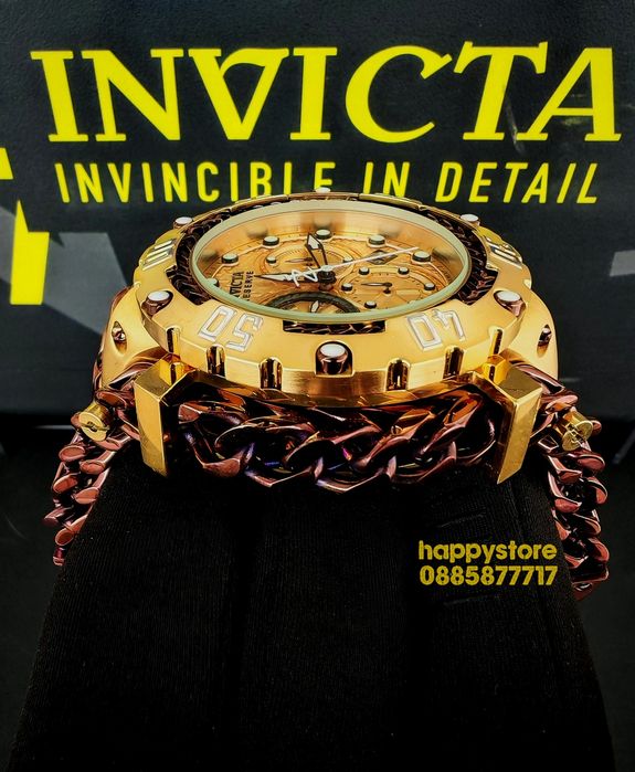 часовник INVICTA Gladiator Brown and Gold 60 mm, Инвикта нов