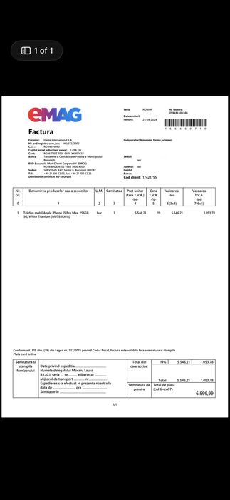 iPhone 15 Pro Max 256 GB White Titanium FULL BOX