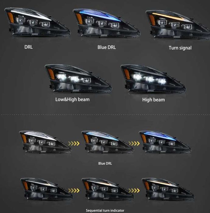 Full Led matrix фарове 06-12 Lexus IS250/IS250C/IS350/IS220d  08-14