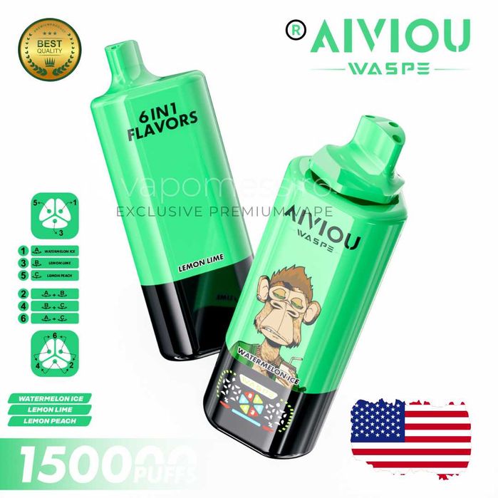 Vape Noul Waspe 150.000 puffuri 6in 1 cu cap Rotativ Ecran Shadow Disp