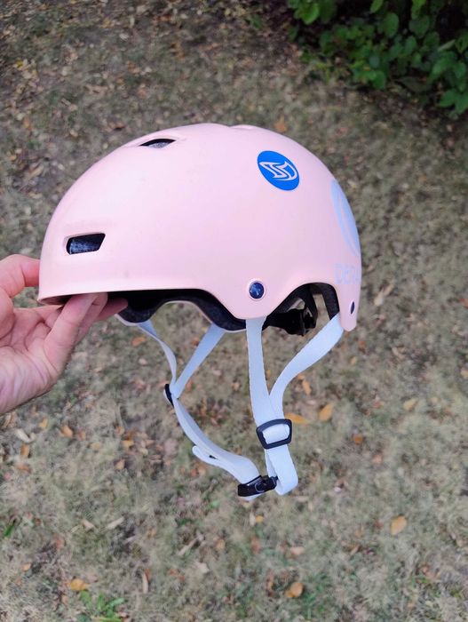 Каска за ролери, скейтборд, тротинетка BTWIN MF500, светлорозова