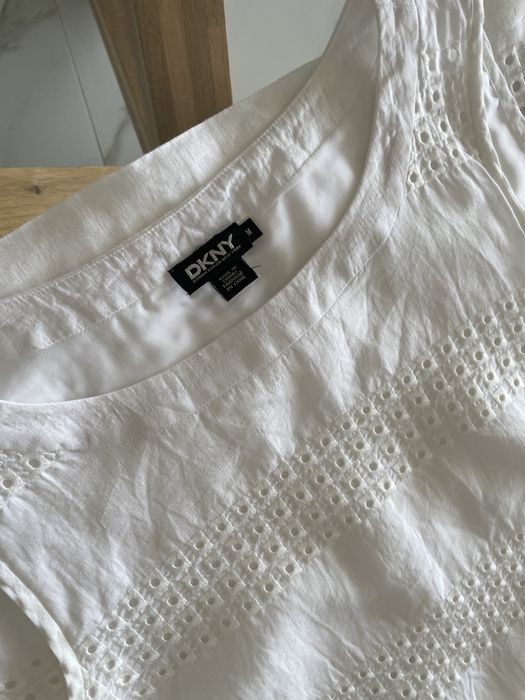 100% ленена рокля с бродерии DKNY