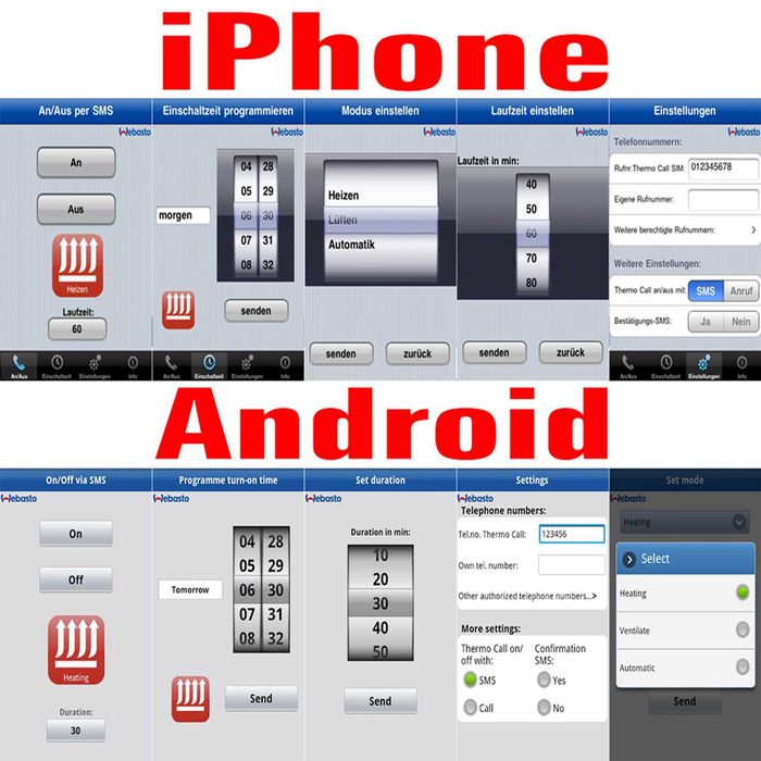 webasto thermo call TC4 Smartphone iPhone  управление за печка