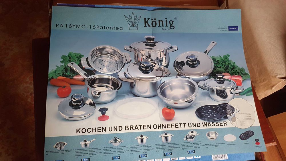 Vand set vase noi inox, originale König (Austria)