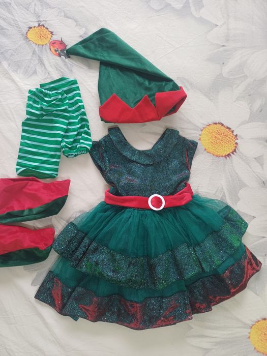 Новогодний костюм Гномик Эльф на девочку