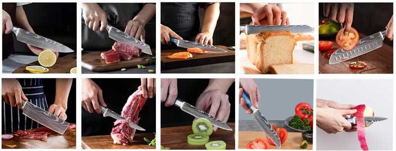 Set 9 Cutite Profesionale + Protectie Degete +Ascutitoare +Cutie cadou