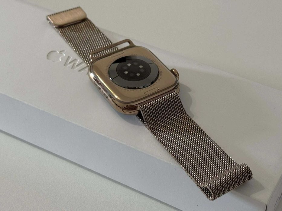 Бартер! Гаранция! Apple Watch 10 Cell 46mm Gold Titanium Milanesе 98%
