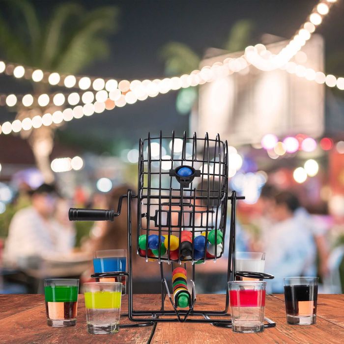 Joc de baut Bingo pentru adulti include tambur 6 pahare si 48 de bile