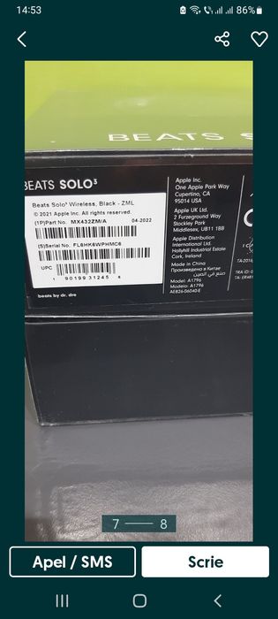 Căști audio Beats Solo 3,Black