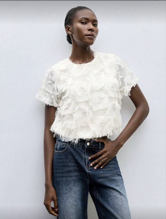 Дамска блуза с къс ръкав