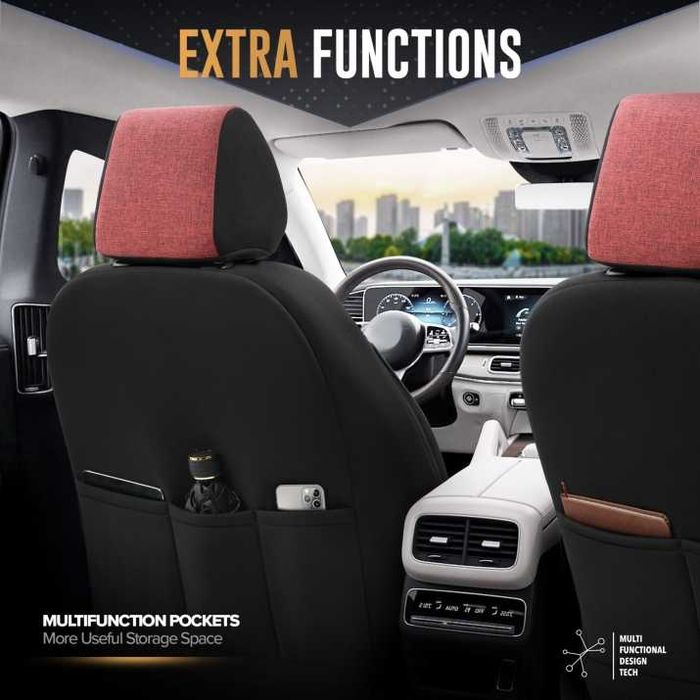 Комплект луксозна тапицерия Otom Throne червено-черна,текстил+еко кожа