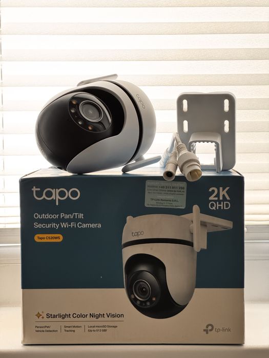 Camera Wi-Fi PT Tapo C520WS, Starlight Color, 4MP 2K QHD