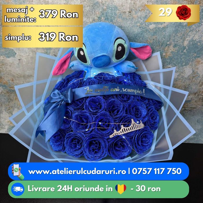 Buchete de flori cu Stitch si Angel | Livrare oriunde