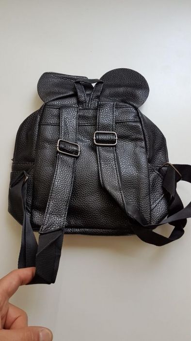 дамска раница кожена мики маус с червена сладурска панделка ново чанта