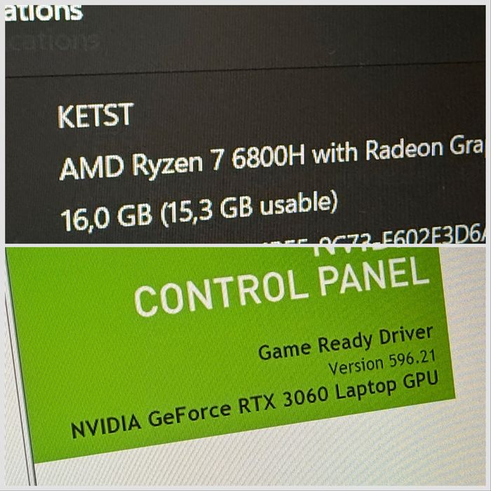 15.6 iPS 300hz/ RTX 3060 6GB/ Ryzen7 6800H /1TB ssd/ 16gb ram /ROG STRIX